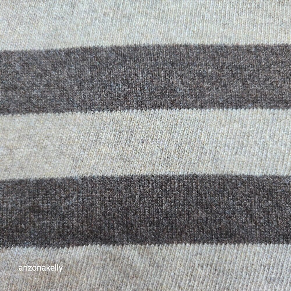 Portolano Cashmere Tan & Brown Stripes With Curled Edges - Picture 4 of 8